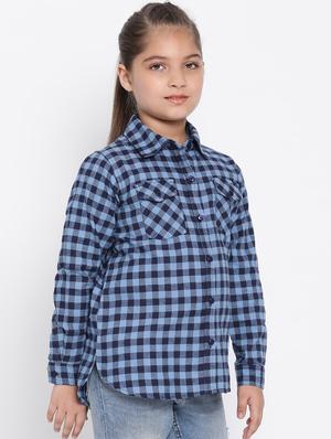blue checkered cotton shirt - 16868351 - Standard Image - 2