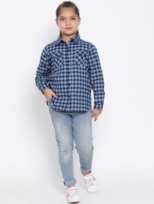 blue checkered cotton shirt - 16868351 - Standard Image - 4