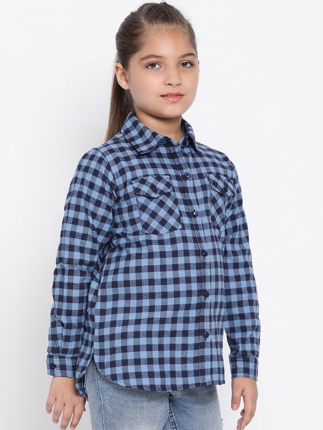 blue checkered cotton shirt - 16868351 - Zoom Image - 2