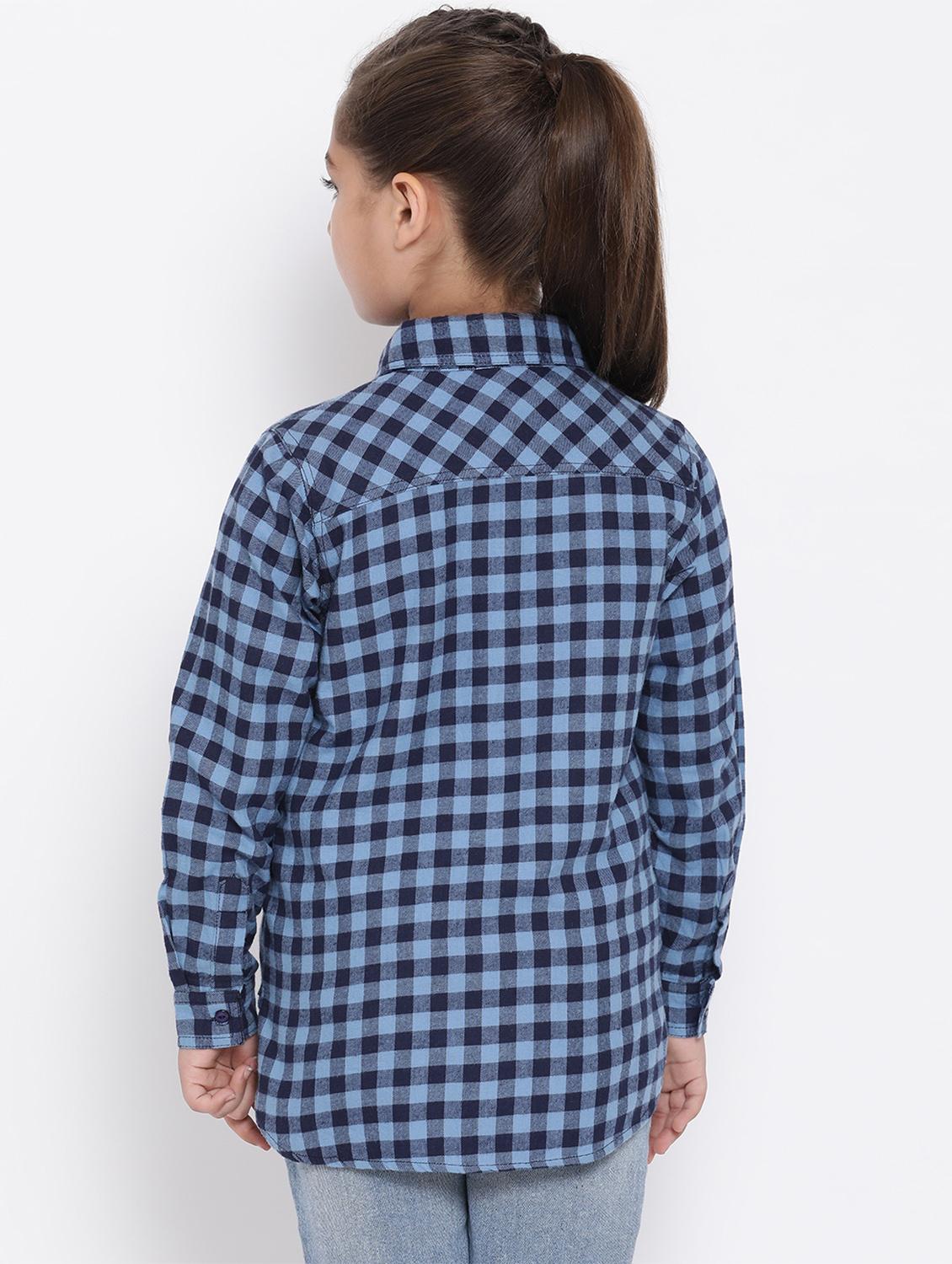 blue checkered cotton shirt - 16868351 - Zoom Image - 3