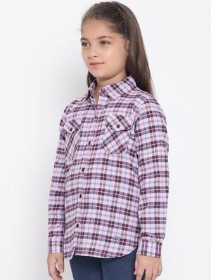 purple checkered cotton shirt - 16868352 - Standard Image - 2