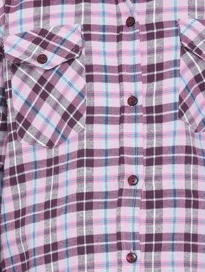 purple checkered cotton shirt - 16868352 - Standard Image - 5