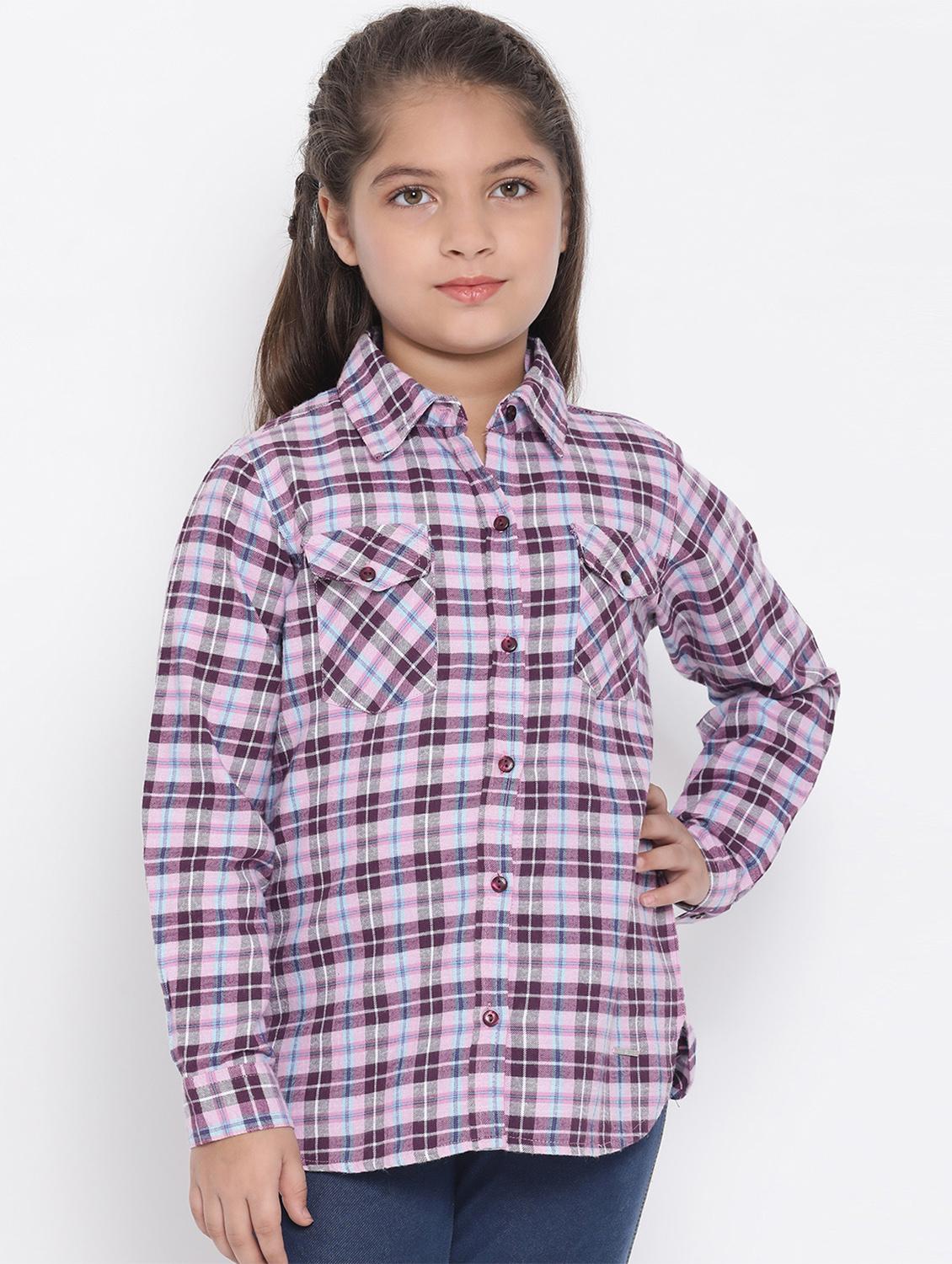 purple checkered cotton shirt - 16868352 - Zoom Image - 1