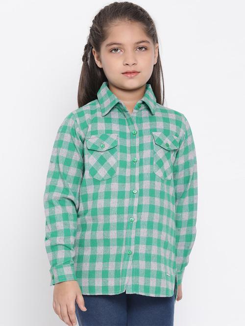 green checkered cotton shirt - 16868353 - Standard Image - 1