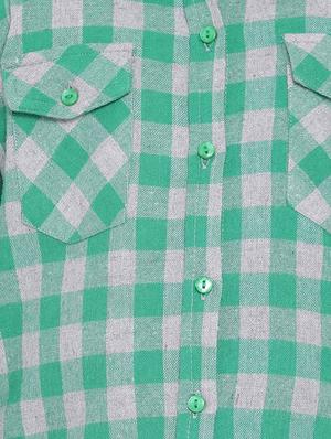 green checkered cotton shirt - 16868353 - Standard Image - 5