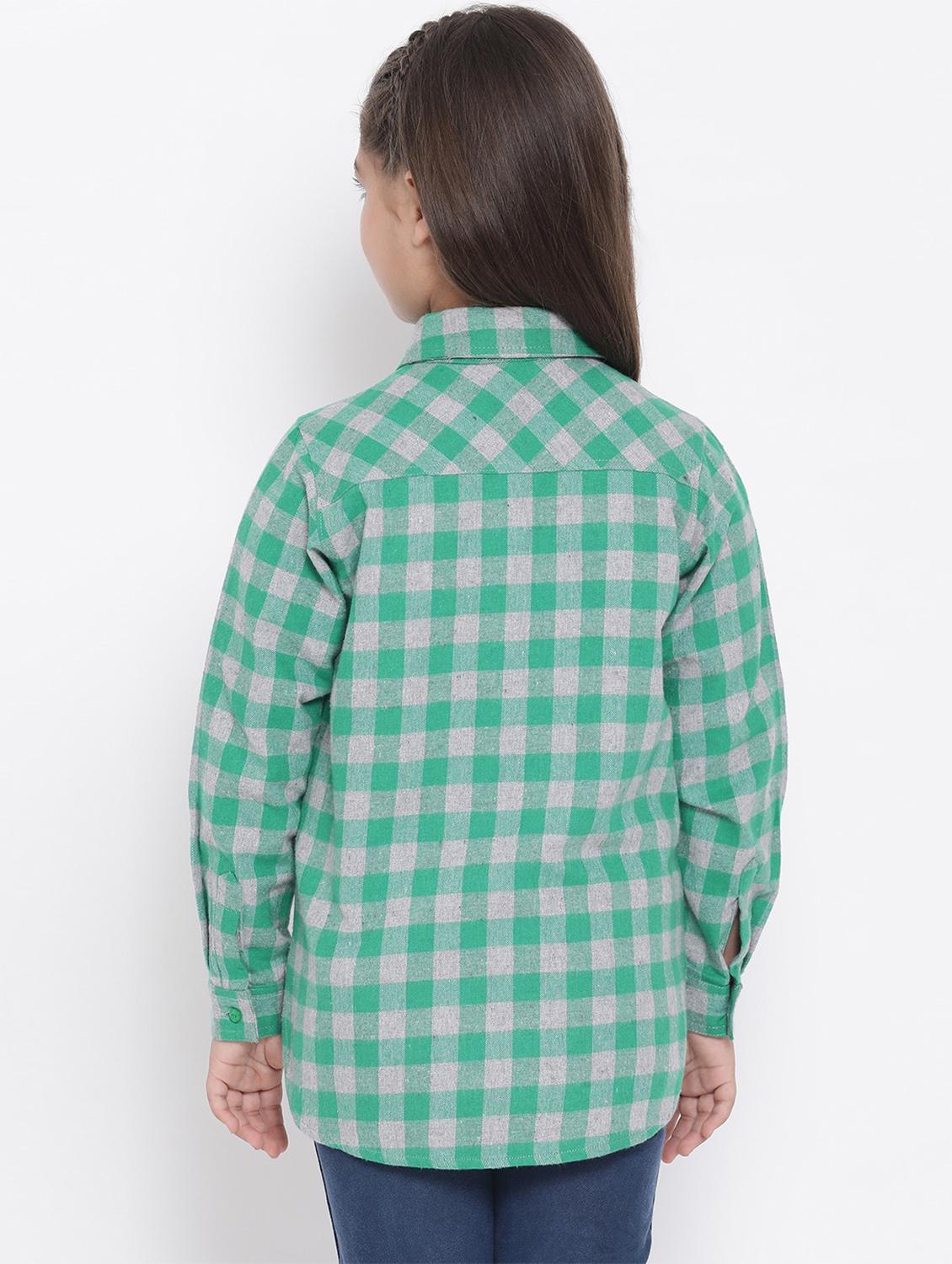 green checkered cotton shirt - 16868353 - Zoom Image - 3