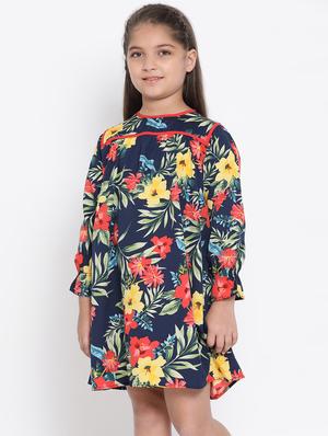 blue colored polyester frock - 16868359 - Standard Image - 2