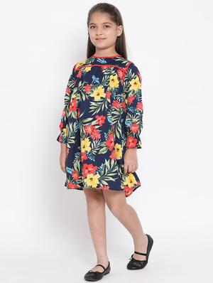 blue colored polyester frock - 16868359 - Standard Image - 4