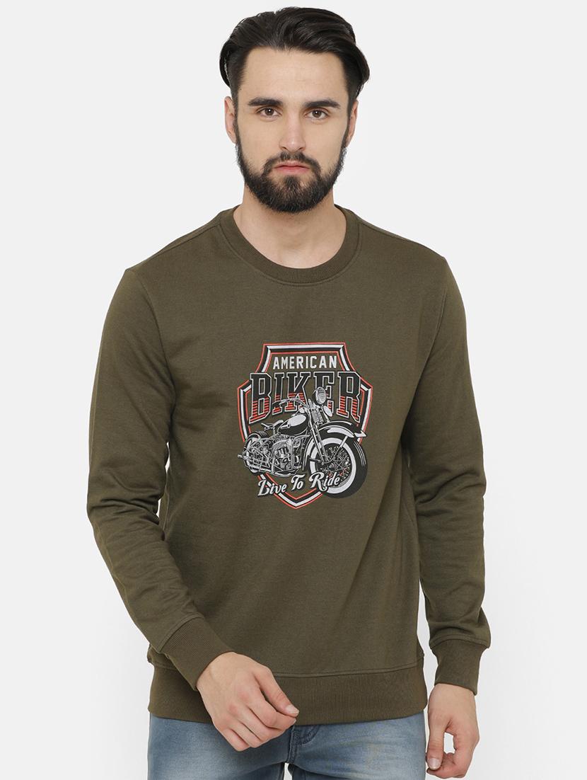 green chest print sweatshirt - 16868528 - Zoom Image - 1