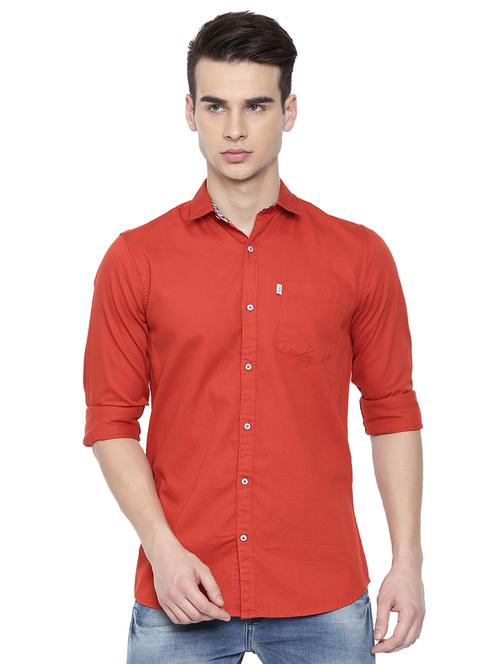 red solid casual shirt - 16868793 - Standard Image - 1