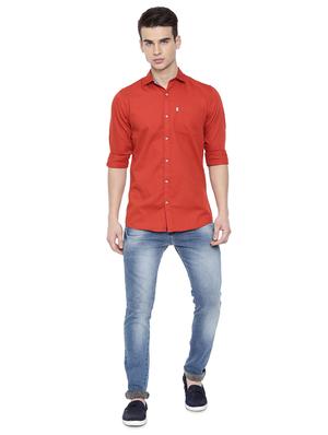red solid casual shirt - 16868793 - Standard Image - 4
