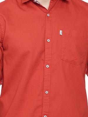 red solid casual shirt - 16868793 - Standard Image - 5