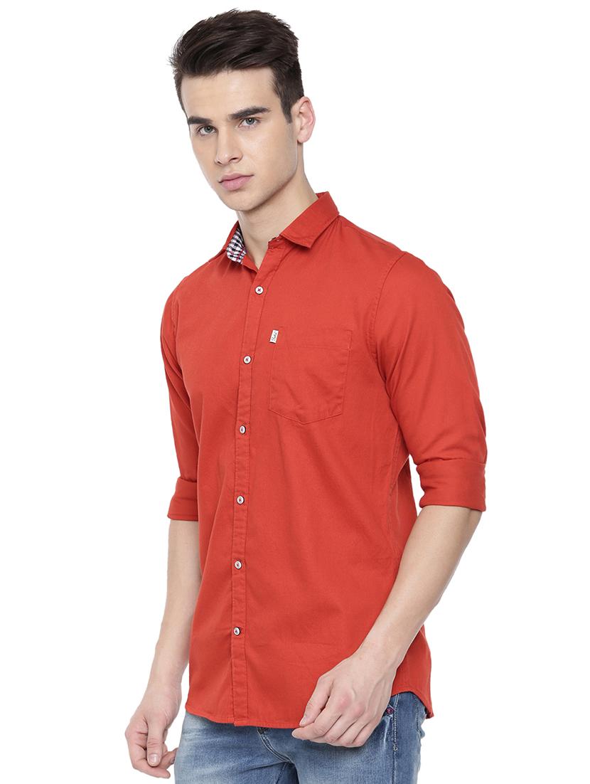red solid casual shirt - 16868793 - Zoom Image - 2