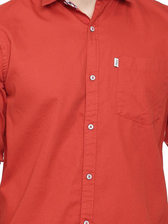 red solid casual shirt - 16868793 - Zoom Image - 5