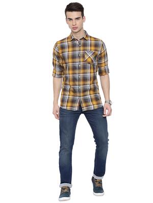 yellow checkered casual shirt - 16868794 - Standard Image - 4
