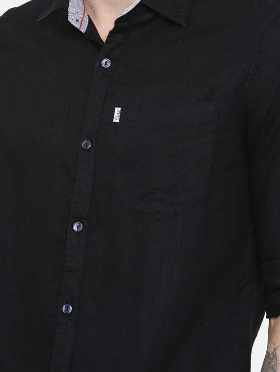 black solid casual shirt - 16868795 - Zoom Image - 5