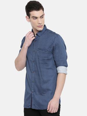 blue printed casual shirt - 16868796 - Standard Image - 2