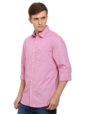 pink solid casual shirt - 16868901 - Standard Image - 2