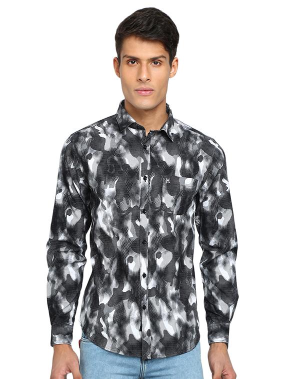 black camouflage print casual shirt - 16868913 - Zoom Image - 1