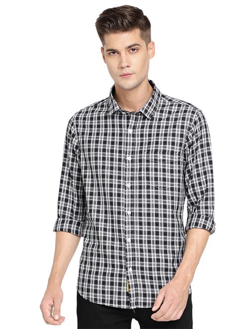 black checkered casual shirt - 16868973 - Standard Image - 1