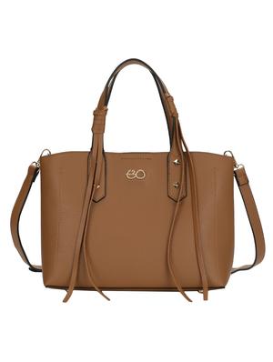 brown leatherette (pu) combo handbag - 16869237 - Standard Image - 4