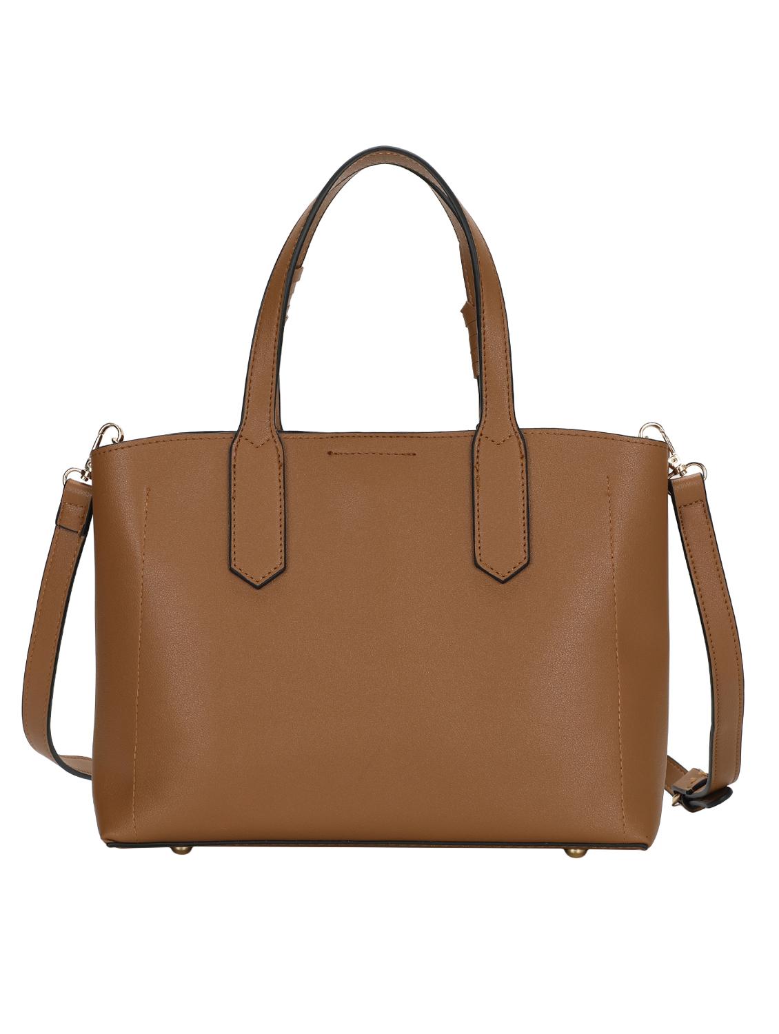 brown leatherette (pu) combo handbag - 16869237 - Zoom Image - 2