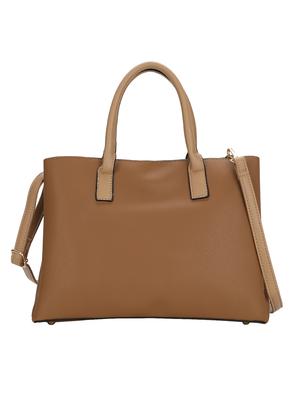 brown leatherette (pu) regular handbag - 16869241 - Standard Image - 2
