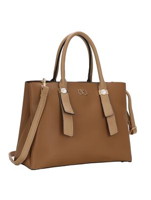 brown leatherette (pu) regular handbag - 16869241 - Standard Image - 4