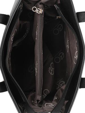 black leatherette (pu) regular handbag - 16869271 - Standard Image - 3
