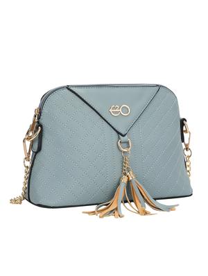 blue leatherette (pu) structured sling bag - 16869284 - Standard Image - 4