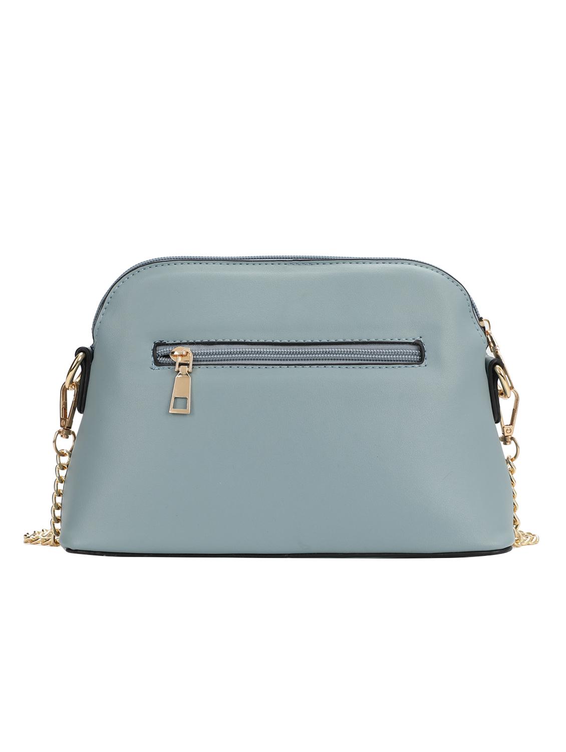 blue leatherette (pu) structured sling bag - 16869284 - Zoom Image - 2