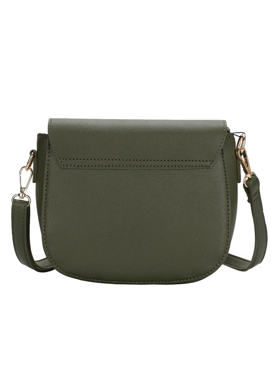 green leatherette (pu) structured sling bag - 16869291 - Zoom Image - 2