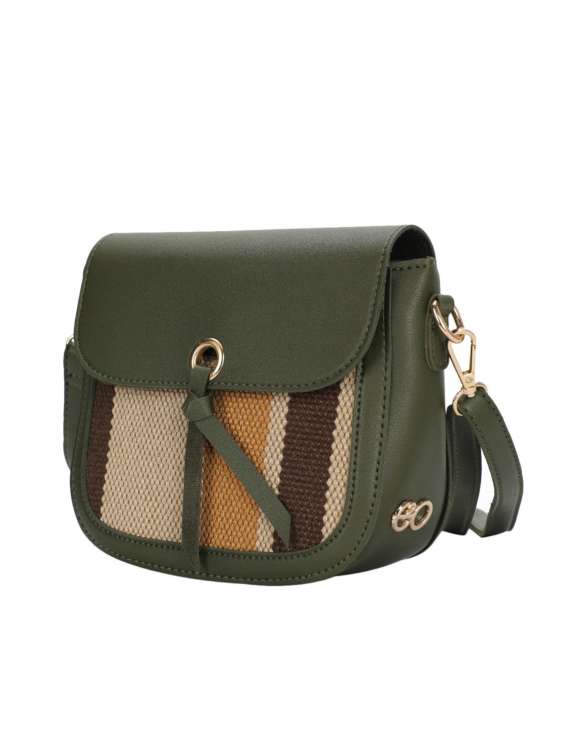green leatherette (pu) structured sling bag - 16869291 - Zoom Image - 4