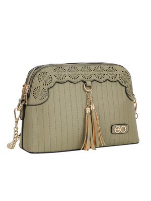 green leatherette (pu) structured sling bag - 16869300 - Standard Image - 4