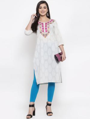 blue solid churidar - 16869417 - Standard Image - 4