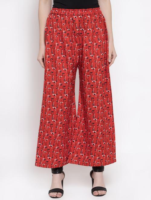 printed flared palazzo - 16869439 - Standard Image - 1