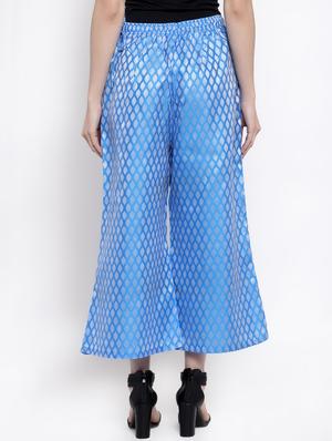 ethnic motif silk blend palazzo - 16869442 - Standard Image - 3