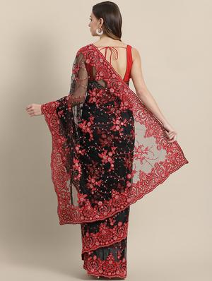 embroidered bordered saree with blouse - 16869506 - Standard Image - 2