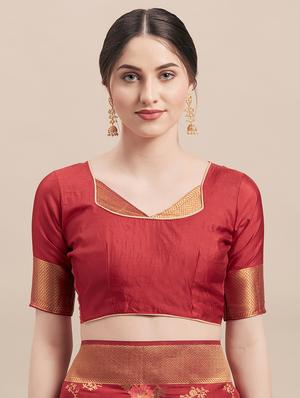 floral kanjivaram saree with blouse - 16870125 - Standard Image - 3
