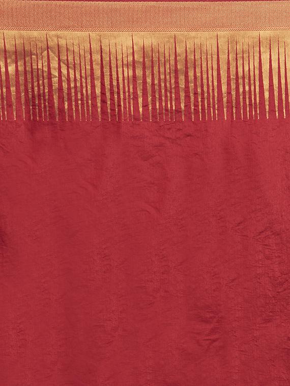 floral kanjivaram saree with blouse - 16870125 - Zoom Image - 4