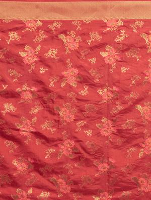 floral kanjivaram saree with blouse - 16870129 - Standard Image - 4