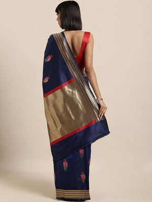 bordered kanjivaram saree with blouse - 16870158 - Standard Image - 2