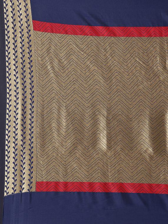 bordered kanjivaram saree with blouse - 16870158 - Zoom Image - 4
