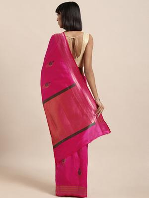 bordered kanjivaram saree with blouse - 16870159 - Standard Image - 2