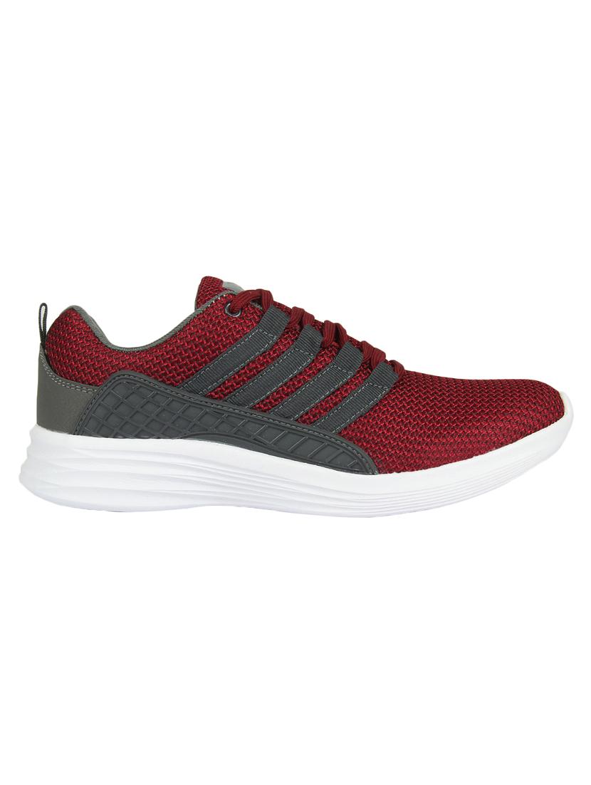 maroon mesh lace up sport shoes - 16870228 - Zoom Image - 2