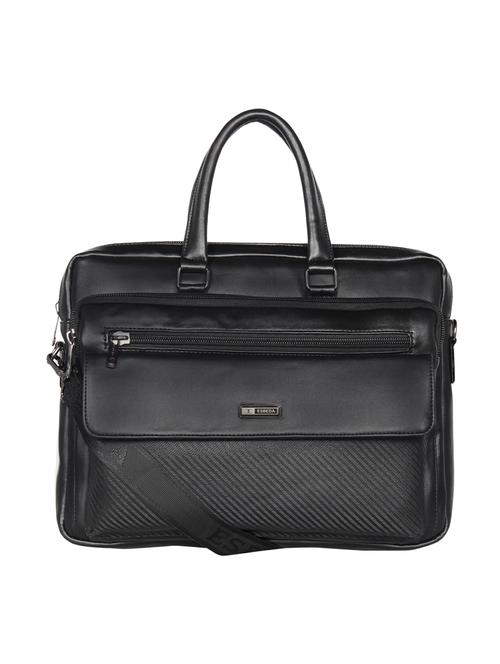 black leatherette (pu) laptop bag - 16870240 - Standard Image - 1