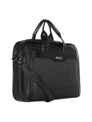 black leatherette (pu) laptop bag - 16870242 - Standard Image - 4