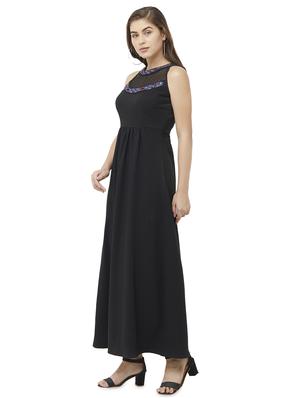 black polyester fit & flare dress - 16870733 - Standard Image - 2