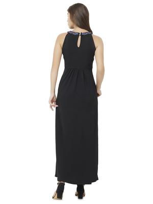black polyester fit & flare dress - 16870733 - Standard Image - 3