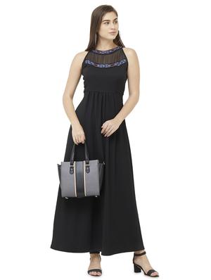 black polyester fit & flare dress - 16870733 - Standard Image - 4
